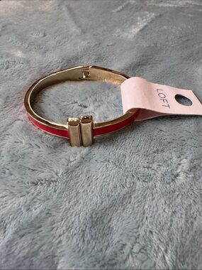 LOFT Gold-Tone Bracelet with Red Enamel Inlay